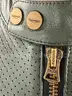 Triumph Braddan Air Race Green Leather Motorcycle Jacket, Size: XL, Model: MLES2337