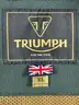 Triumph Braddan Air Race Green Leather Motorcycle Jacket, Size: XL, Model: MLES2337