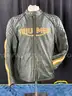 Triumph Braddan Air Race Green Leather Motorcycle Jacket, Size: XL, Model: MLES2337