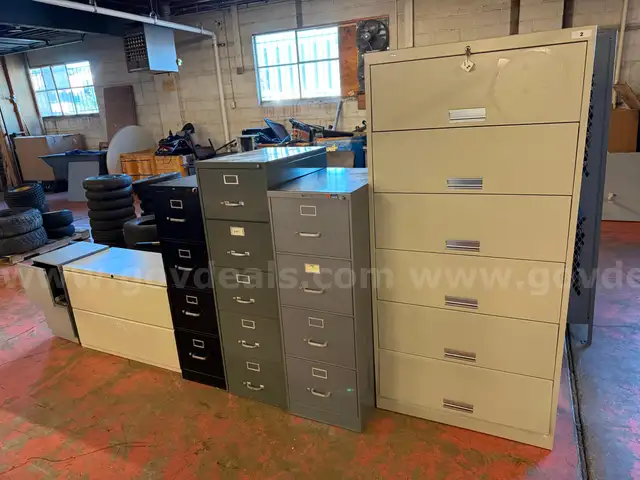 6 - File/Storage Cabinets, Sizes Vary (All Unlocked)