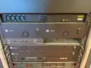Wilson Case Sound System Box with Misc. Audio Equipment, Raritan Screen/Keyboard, Cords and Accessories (Unable To Test)