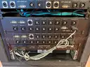 Wilson Case Sound System Box with Misc. Audio Equipment, Raritan Screen/Keyboard, Cords and Accessories (Unable To Test)