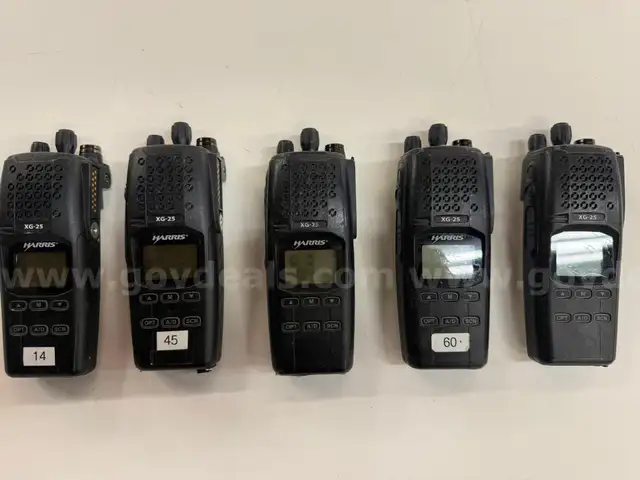 5 - Harris XG-25 Handheld Radios, Models: DPXG-PB78B without Batteries (Unable To Test)