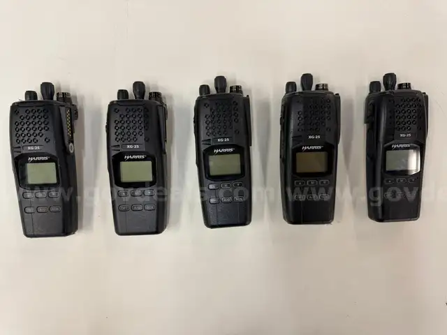 5 - Harris XG-25 Handheld Radios, Models: DPXG-PB78B without Batteries (Unable To Test)