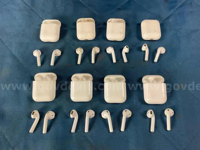 8 - Apple Airpods, 1st Gen With Charging Cases, Models: A1602
