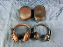 2 - Beats Bluetooth Wireless Headphones with Cases (Both Power On)