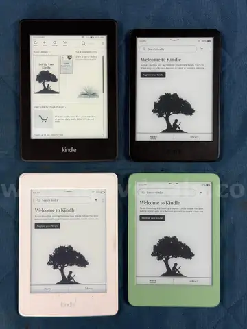 4 - Amazon Kindle eReaders (Unlocked, All Power On)