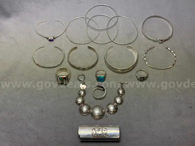 Lot of Sterling Silver, 224.35 Grams Total Weight