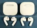 2 - Apple AirPods Gen 4 with Wireless Charging Cases, Model: A3058 (Both Power On)