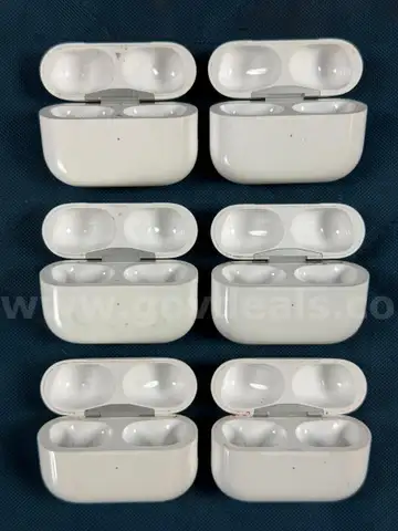 6 - EMPTY Apple Airpod Charging Cases, Models: A2968 (Untested)
