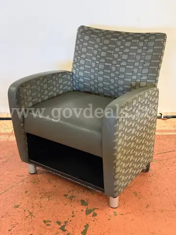 Carolina Business Furniture Lounge Chair with Wheels and Shelf, (L) 27&#x22; x (W) 27&#x22; x (H) 32.5&#x22;
