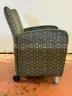 Carolina Business Furniture Lounge Chair with Wheels and Shelf, (L) 27&#x22; x (W) 27&#x22; x (H) 32.5&#x22;