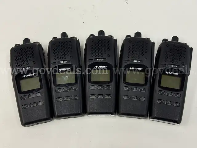 5 - Harris XG-25 Handheld Radios, Models: DPXG-PB78B without Batteries (Unable To Test)