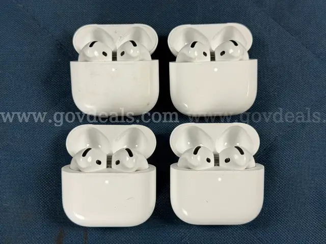 4 - Apple AirPods Gen 4 with Wireless Charging Cases, Model: A3058 (All Power On)