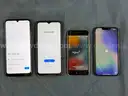 4 - Cellphones (User Locked): 2 - Apple, 1 - Samsung, and 1 - BLU (All Power On)