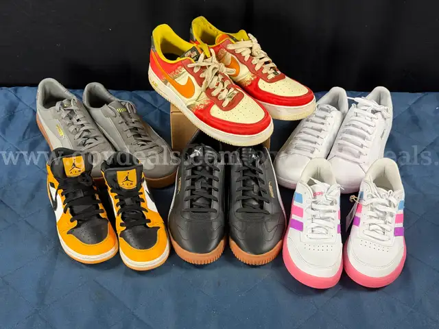 6 - Pairs of Fashion Shoes Labeled: Nike, Adidas &#x26; Puma, Sizes - 6, 4.5Y, 12, 12, 9 &#x26; 12