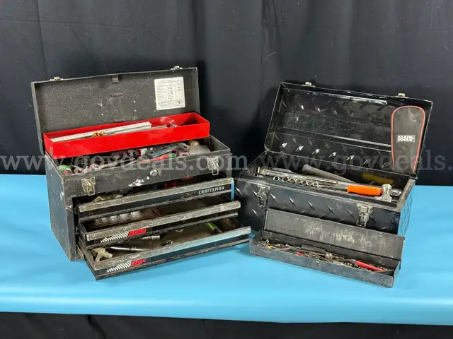 2 - Metal Toolboxes with Misc. Hand Tools