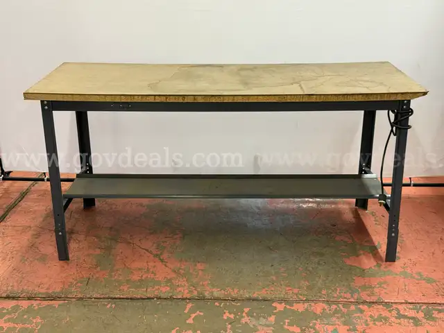 Unknown Brand Workstation with Outlets and Power Cord, (L) 72&#x22; x (W) 30&#x22; x (H) 34.25&#x22; (Light Wear)