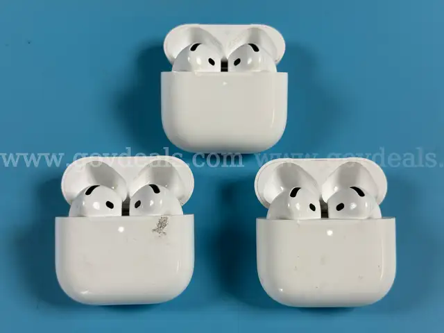 3 - Apple AirPods Gen 4 with Wireless Charging Cases, Models: A3059 (All Power On)