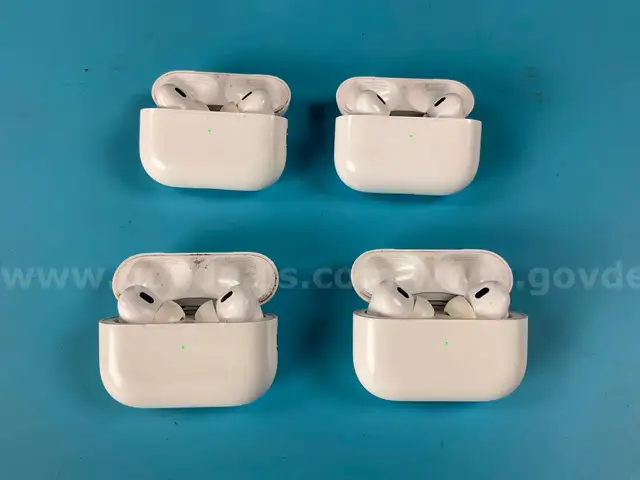 4 - Apple AirPods Pro 2 with MagSafe Charging Cases (Lightning) Model A2700, All Power On
