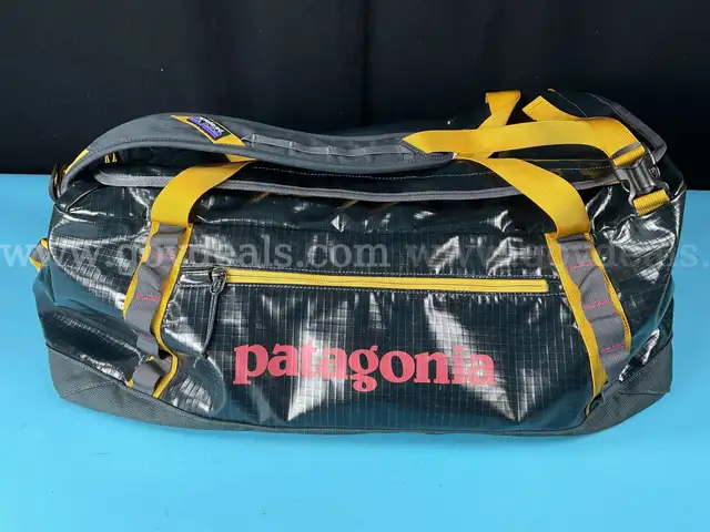 Fashion Duffel Bag Labeled Patagonia 55L Black Hole Duffel