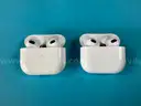 2 - Apple AirPods 3 with Lightning Charging Cases Model A2897, All Power On (1 - Scratched)