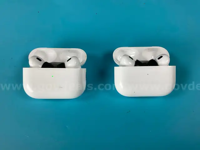 2 - Apple AirPods Pro 2 with MagSafe Charging Cases (USB-C) Model A2968, All Power On