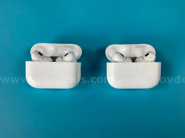 2 - Apple AirPods Pro 2 with MagSafe Charging Cases (USB-C) Model A2968, All Power On