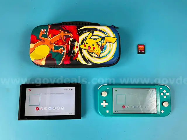 2 - Unlocked Nintendo Game Consoles with Pok&#xE9;mon Scarlet Game and Carrying Case, Both Power On