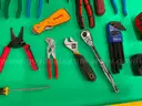 Lot of Misc. Tools with Milwaukee Handcart, Includes 2 - Milwaukee Cordless Power Tools, Both Power On