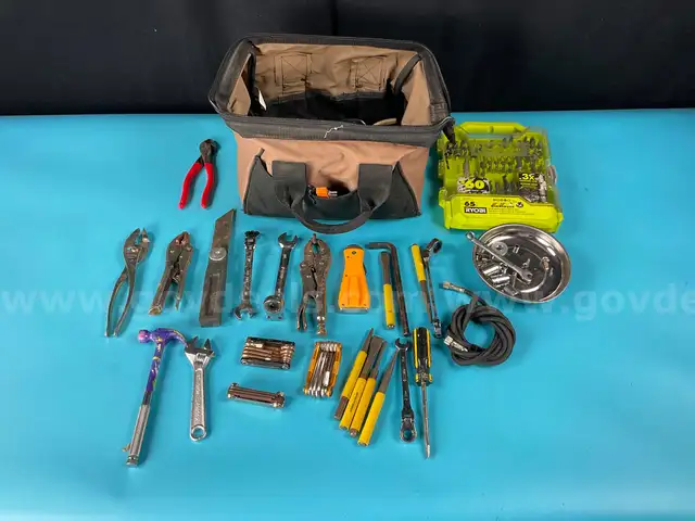 Tool Bag with Misc. Hand Tools and Hardware