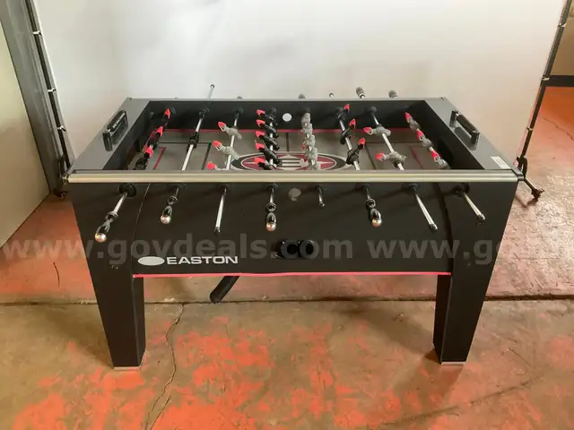 Eaton Foosball Table Model Unknown, Dimensions 55&#x22; x 31&#x22; x 35&#x22; (Damaged Ball Return)