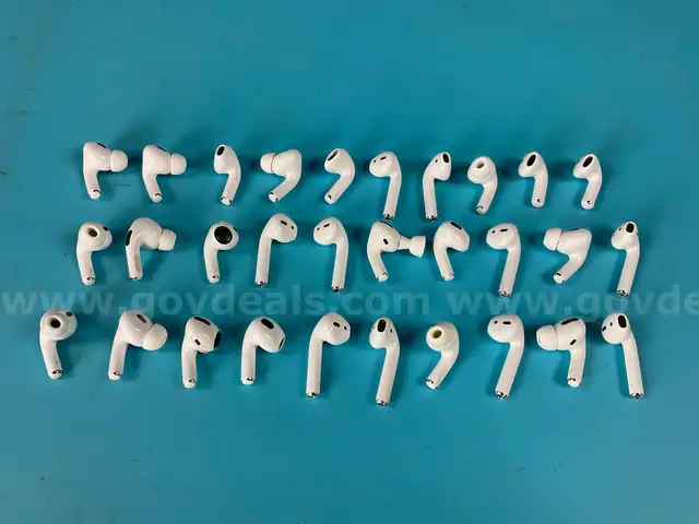 30 - Misc. Apple AirPods and AirPods Pro, Untested (1 - Damaged)