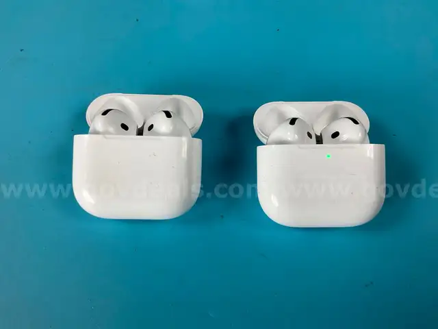 2 - Apple AirPods 4 (ANC) with Wireless Charging Case Model A3059, All Power On (1 - Scratched)