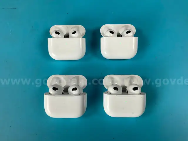 4 - Apple AirPods 3 with MagSafe Charging Case Model A2566, All Power On