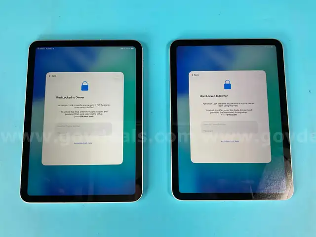 2 - Apple iPads (User Locked, Both Power On)