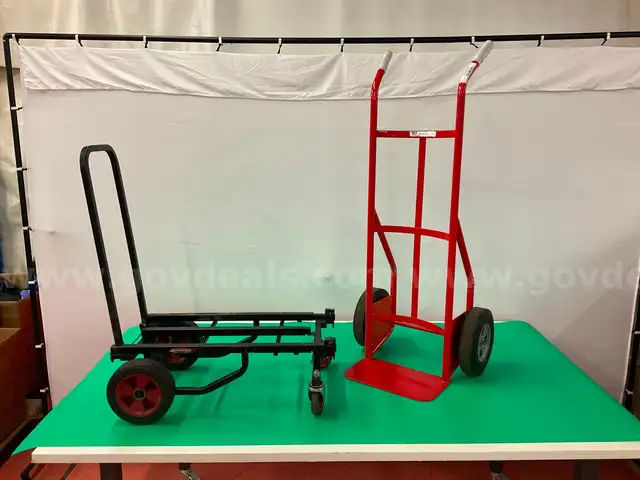 2 - Hand Trucks: 1 - Uline Model H1542 and 1 - Jamstands Model Unknown