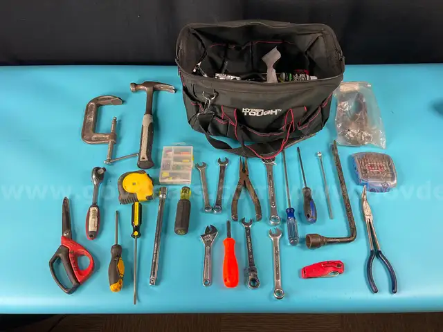 Hyper Tough Tool Bag with Misc. Hand Tools and Hardware
