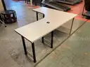 Two-Part Herman-Miller Modular Work Surface with Extra Hardware, Part Numbers Unknown