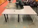 Two-Part Herman-Miller Modular Work Surface with Extra Hardware, Part Numbers Unknown