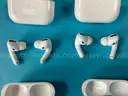 4 - Apple AirPods Pro 1 with MagSafe Charging Cases (Lightning) Model A2190, All Power On (1 - Scratched)