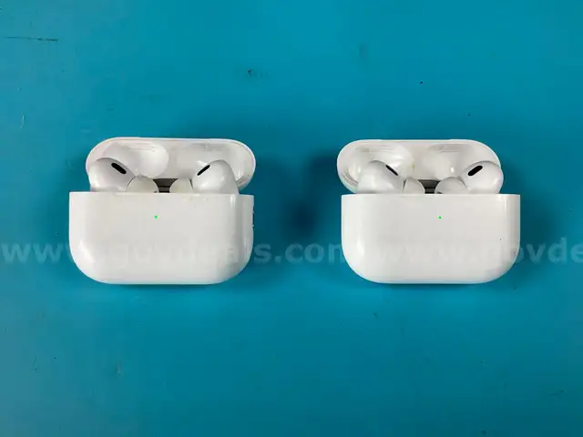 2 - Apple AirPods Pro 2 with MagSafe Charging Cases (USB-C) Model A2968, All Power On