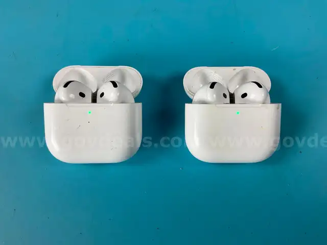 2 - Apple AirPods 4 (ANC) with Wireless Charging Case Model A3059, All Power On