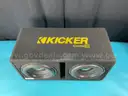 2 - Skar Audio 12" Subwoofers in Kicker Comp C Box, Dimensions 32"x17"x16", Untested (Minor Exterior Damage)