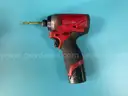 2 - Milwaukee Cordless 1/4" Hex Impact Drivers with Batteries, Both Power On
