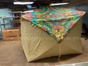 Large Pop-Up Tent with Rainfly Labeled Lost Lands, Make and Model Unknown (Includes Accessories)