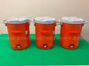 3 - Rubbermaid Orange Water Coolers Model 1685