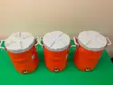 3 - Rubbermaid Orange Water Coolers Model 1685