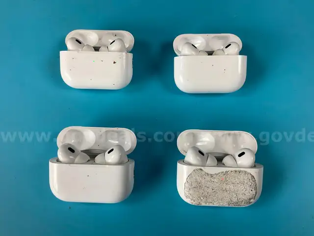 4 - Apple AirPods Pro 2 with MagSafe Charging Cases (Lightning) Model A2700, All Power On