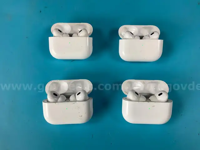 4 - Apple AirPods Pro 2 with USB-C MagSafe Charging Cases Model A2968, All Power On